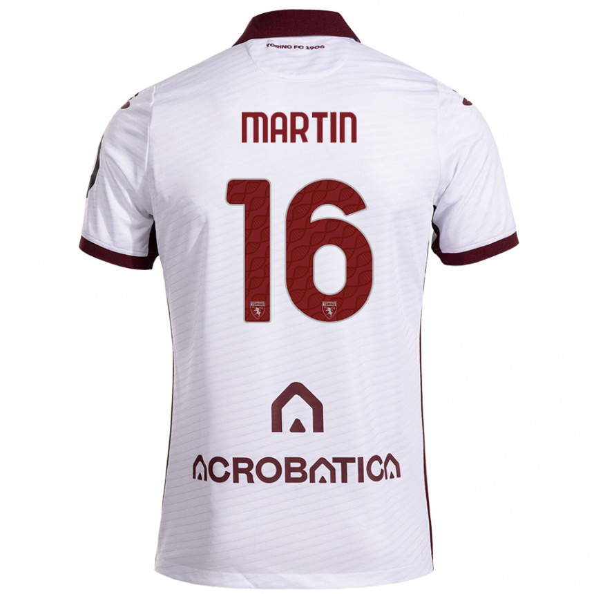 Niño Fútbol Camiseta Francesca Martin #16 Blanco Granate 2ª Equipación 2024/25 México