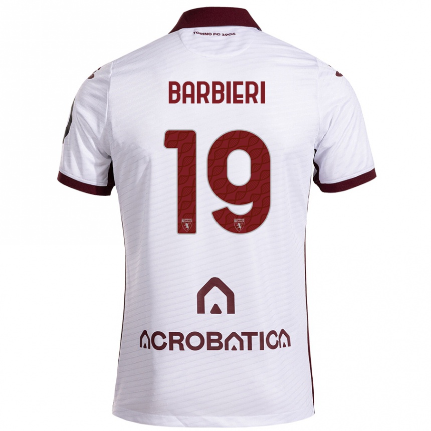 Niño Fútbol Camiseta Raffaella Barbieri #19 Blanco Granate 2ª Equipación 2024/25 México