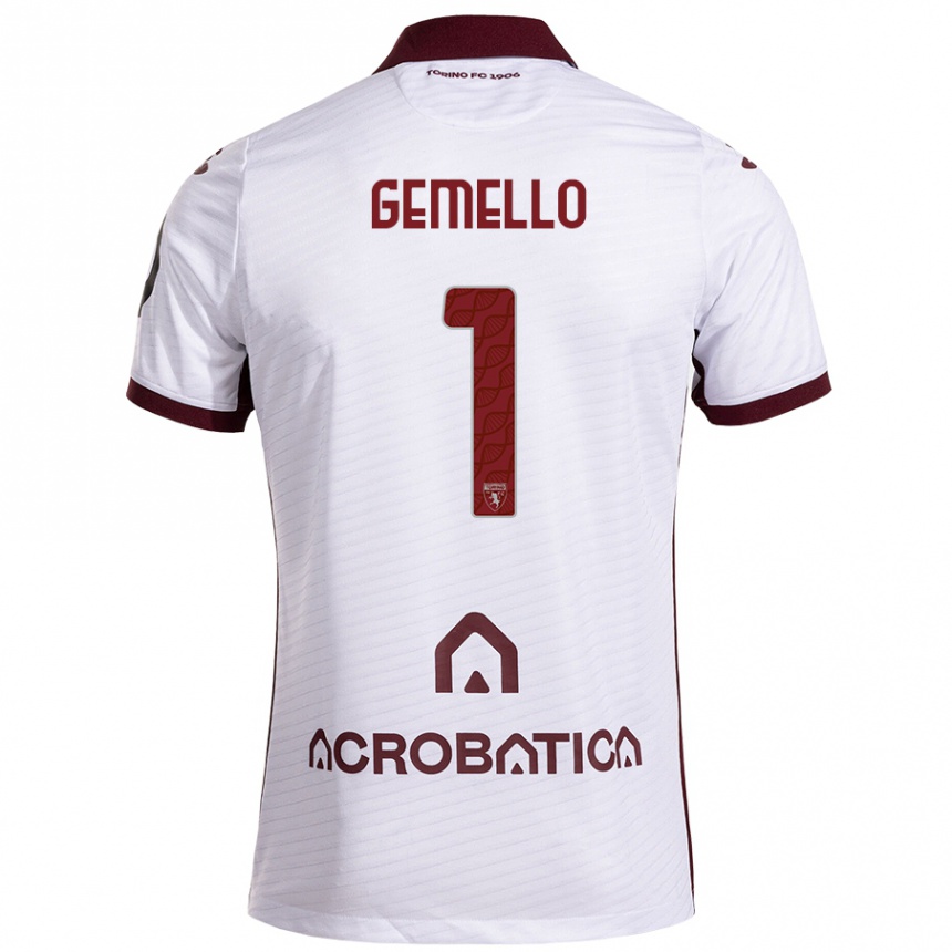 Niño Fútbol Camiseta Luca Gemello #1 Blanco Granate 2ª Equipación 2024/25 México