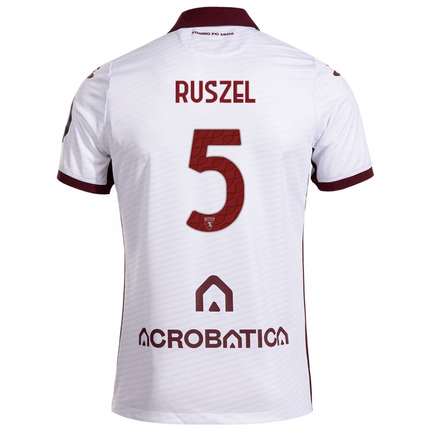 Niño Fútbol Camiseta Marcel Ruszel #5 Blanco Granate 2ª Equipación 2024/25 México