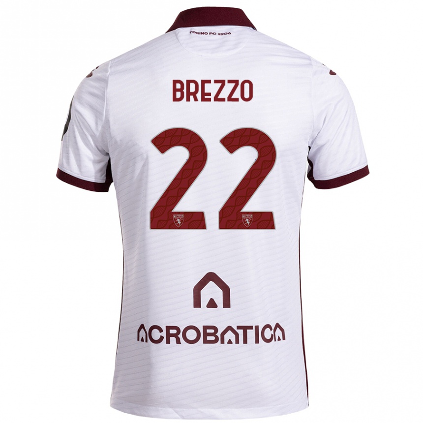 Niño Fútbol Camiseta Matteo Brezzo #22 Blanco Granate 2ª Equipación 2024/25 México