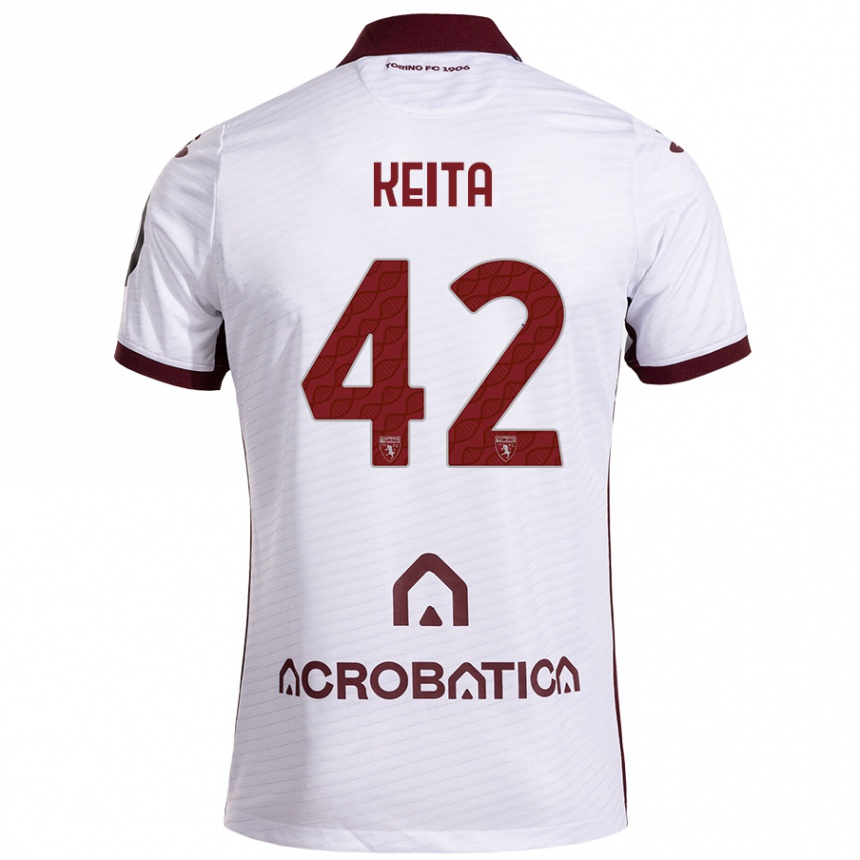 Niño Fútbol Camiseta Karamoko Keita #42 Blanco Granate 2ª Equipación 2024/25 México