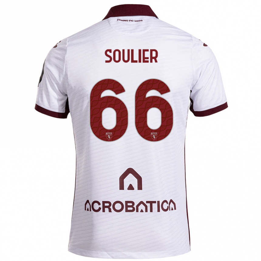 Niño Fútbol Camiseta Evan Soulier #66 Blanco Granate 2ª Equipación 2024/25 México