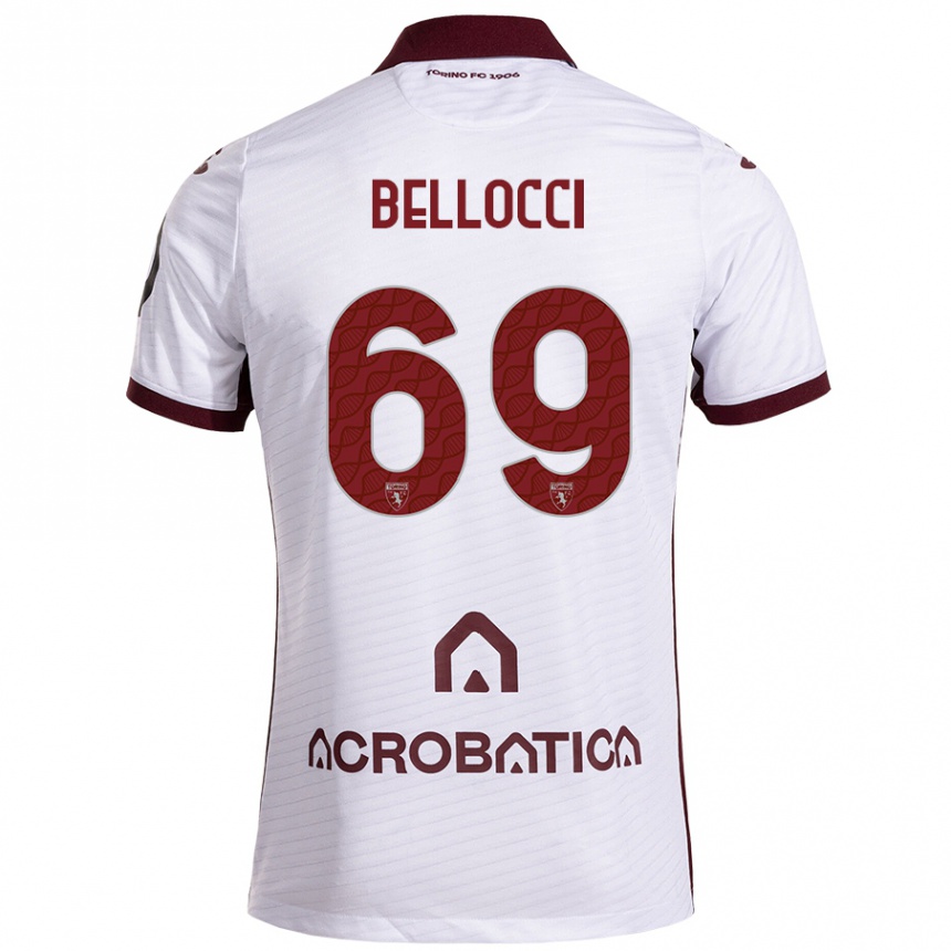 Niño Fútbol Camiseta Andrea Bellocci #69 Blanco Granate 2ª Equipación 2024/25 México