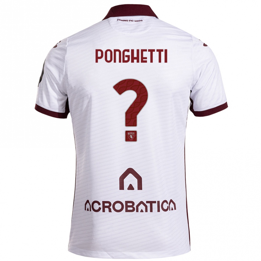 Niño Fútbol Camiseta Matteo Ponghetti #0 Blanco Granate 2ª Equipación 2024/25 México