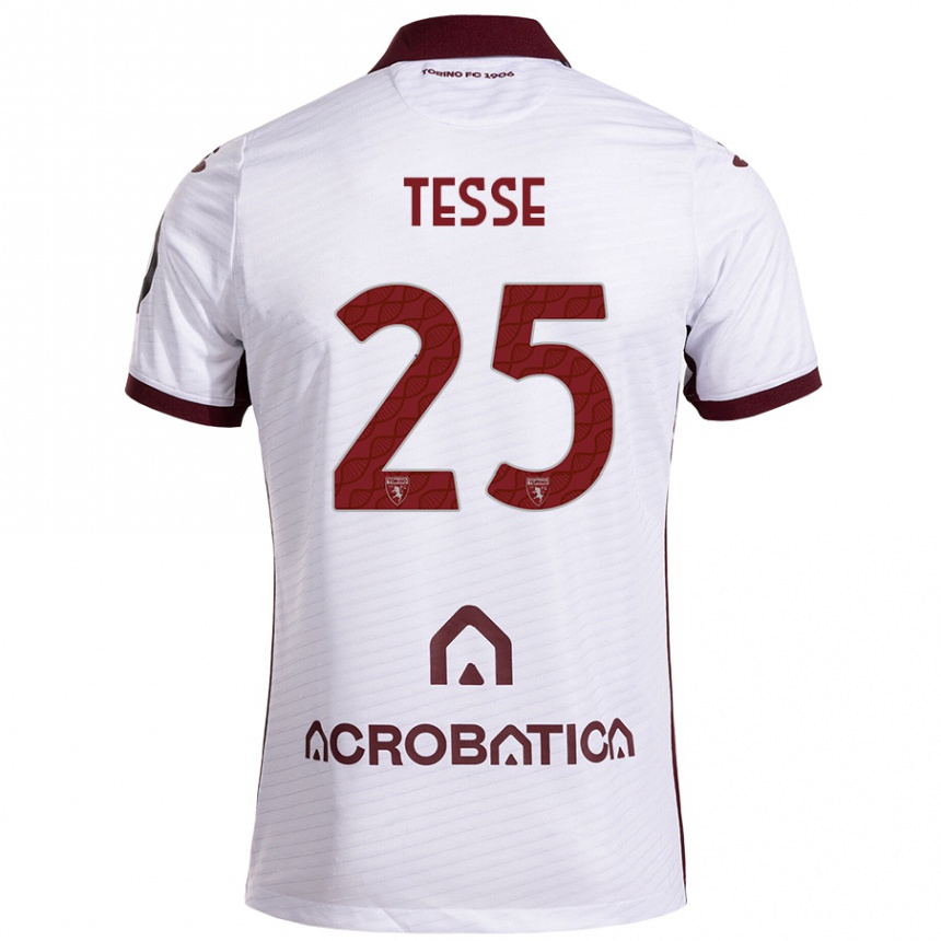 Niño Fútbol Camiseta Manuela Tesse #25 Blanco Granate 2ª Equipación 2024/25 México