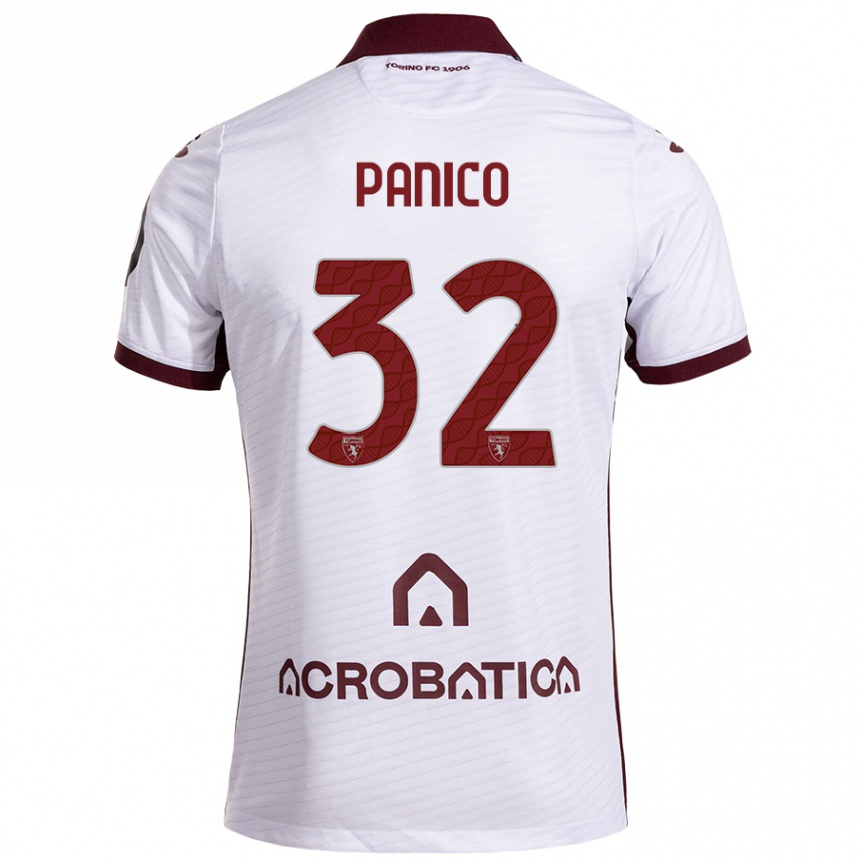 Niño Fútbol Camiseta Patrizia Panico #32 Blanco Granate 2ª Equipación 2024/25 México