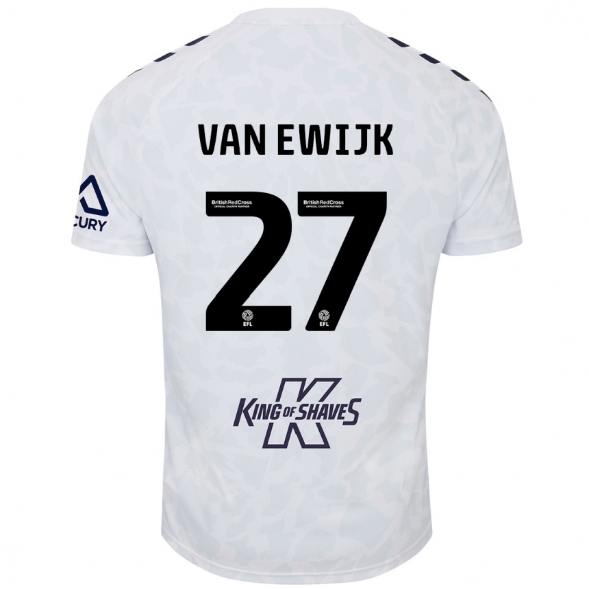 Niño Fútbol Camiseta Milan Van Ewijk #27 Blanco 2ª Equipación 2024/25 México