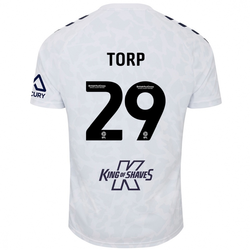 Niño Fútbol Camiseta Victor Torp #29 Blanco 2ª Equipación 2024/25 México