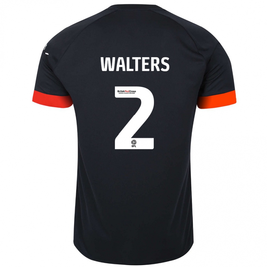 Niño Fútbol Camiseta Reuell Walters #2 Negro Naranja 2ª Equipación 2024/25 México