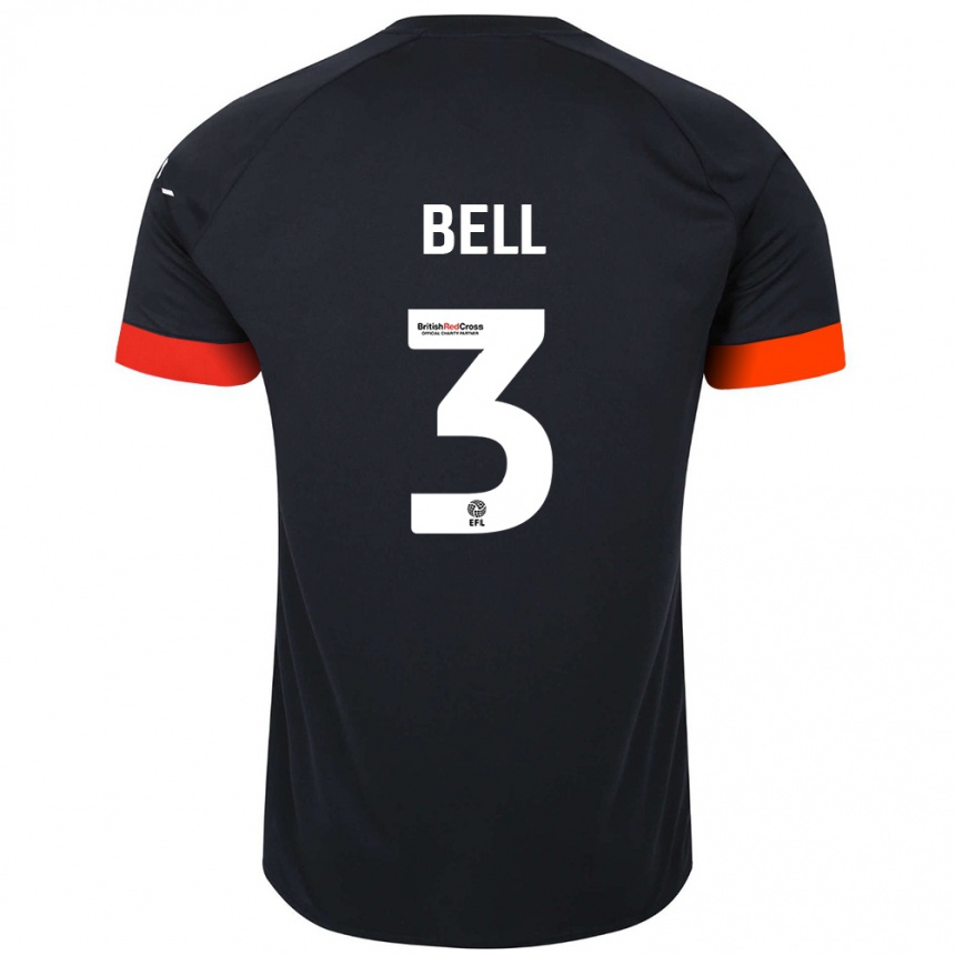 Niño Fútbol Camiseta Amari'i Bell #3 Negro Naranja 2ª Equipación 2024/25 México