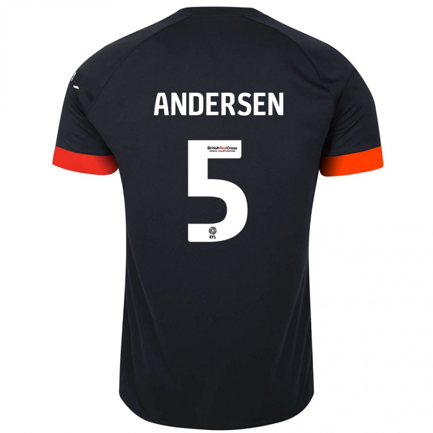 Niño Fútbol Camiseta Mads Andersen #5 Negro Naranja 2ª Equipación 2024/25 México