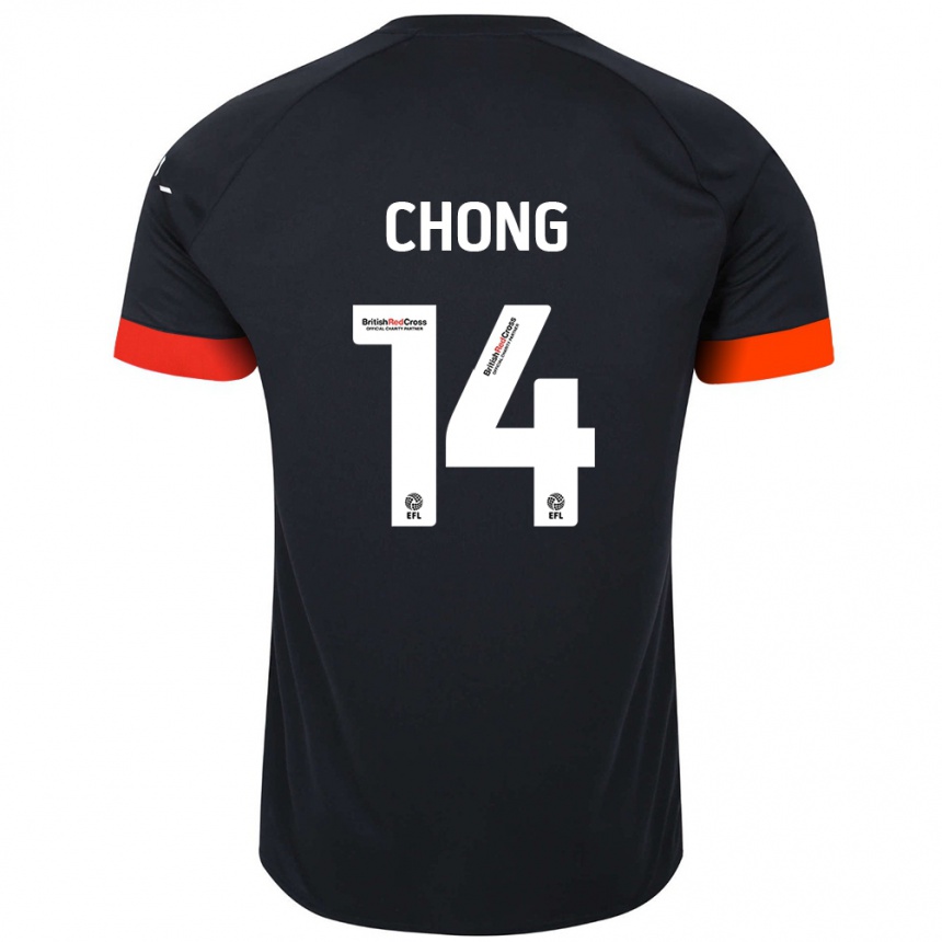 Niño Fútbol Camiseta Tahith Chong #14 Negro Naranja 2ª Equipación 2024/25 México