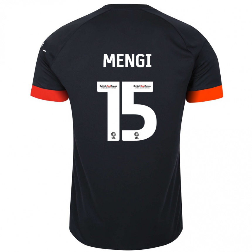 Niño Fútbol Camiseta Teden Mengi #15 Negro Naranja 2ª Equipación 2024/25 México