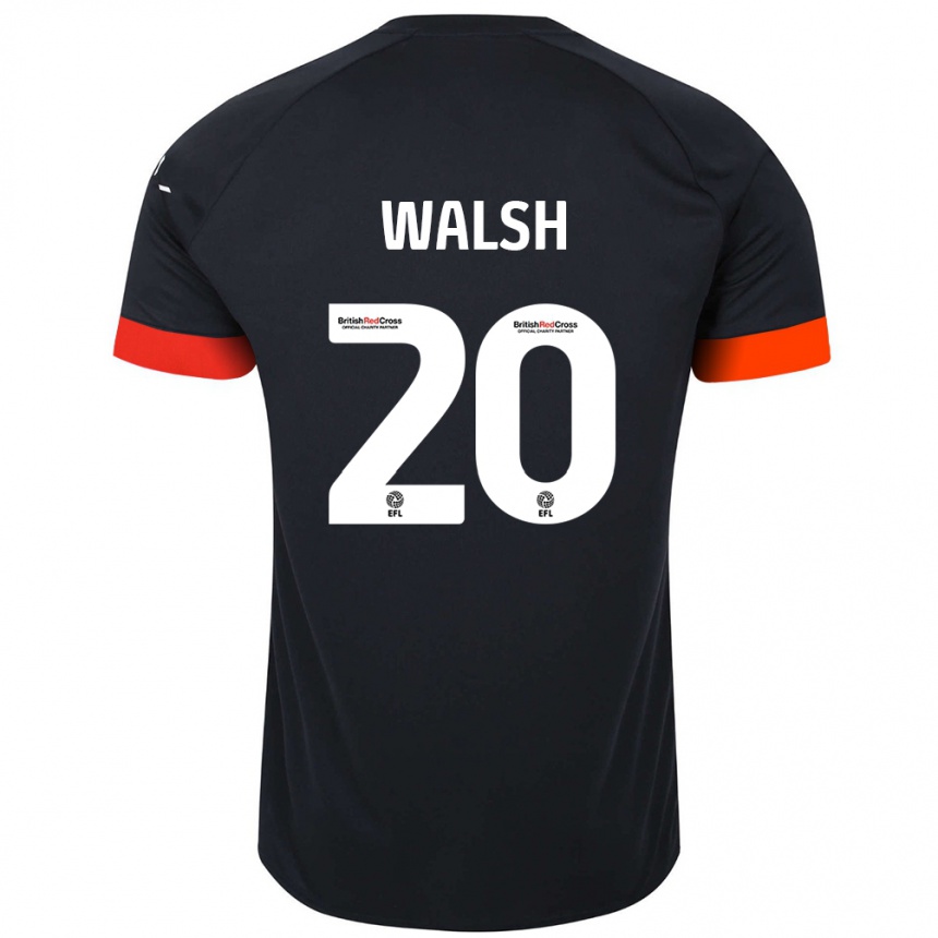 Niño Fútbol Camiseta Liam Walsh #20 Negro Naranja 2ª Equipación 2024/25 México