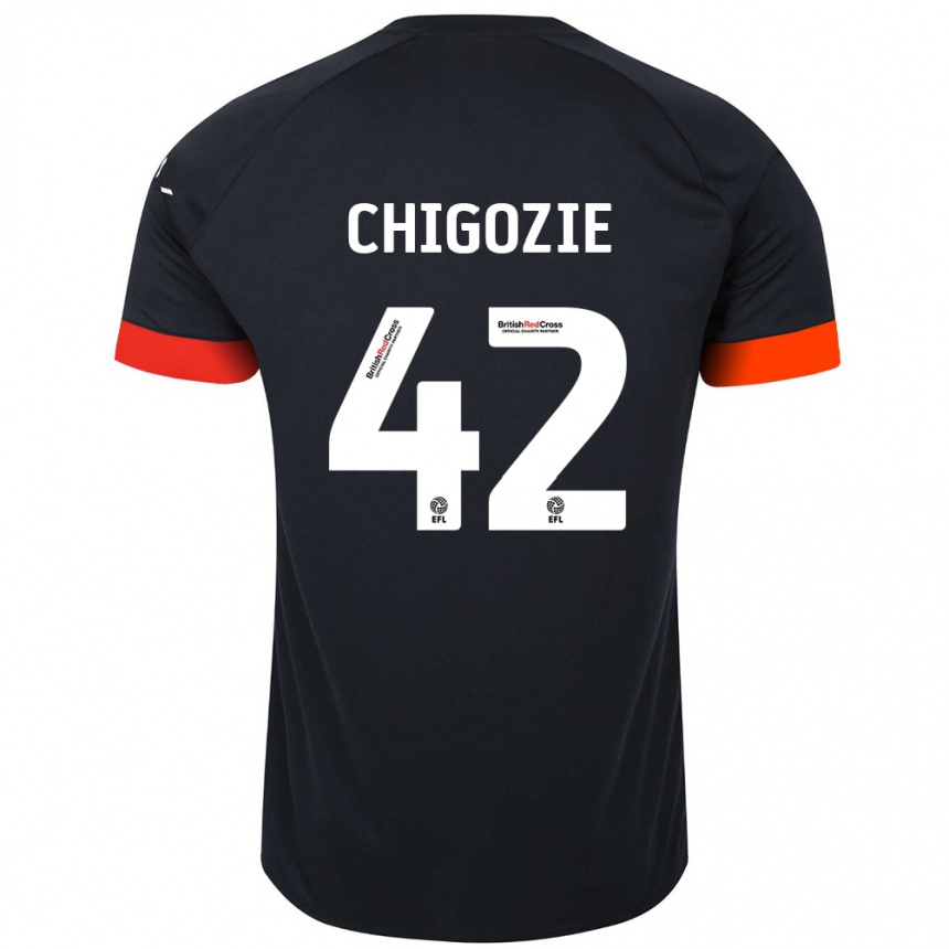 Niño Fútbol Camiseta Christian Chigozie #42 Negro Naranja 2ª Equipación 2024/25 México