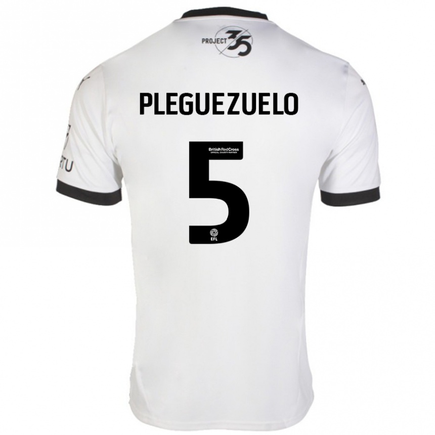 Niño Fútbol Camiseta Julio Pleguezuelo #5 Blanco Negro 2ª Equipación 2024/25 México