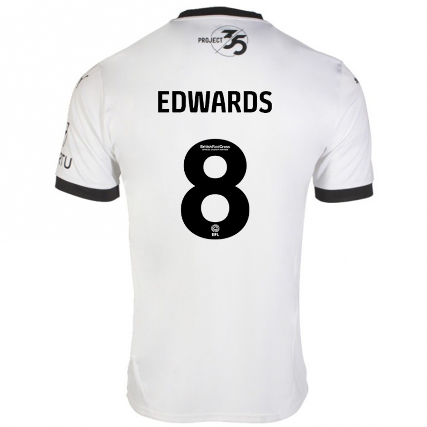 Niño Fútbol Camiseta Joe Edwards #8 Blanco Negro 2ª Equipación 2024/25 México