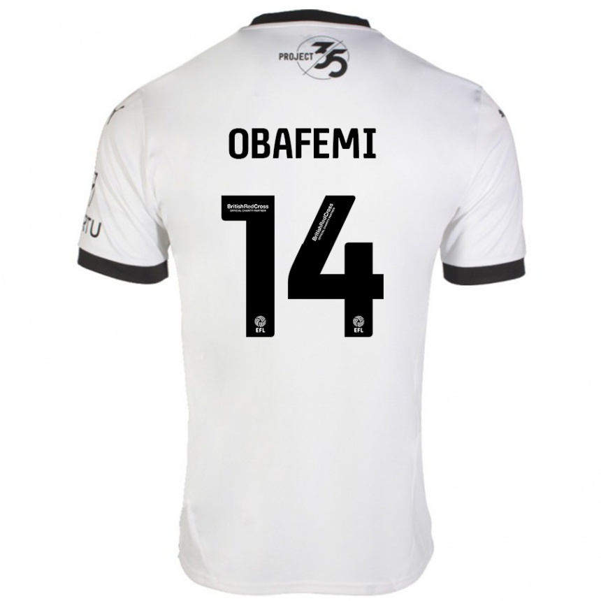 Niño Fútbol Camiseta Michael Obafemi #14 Blanco Negro 2ª Equipación 2024/25 México