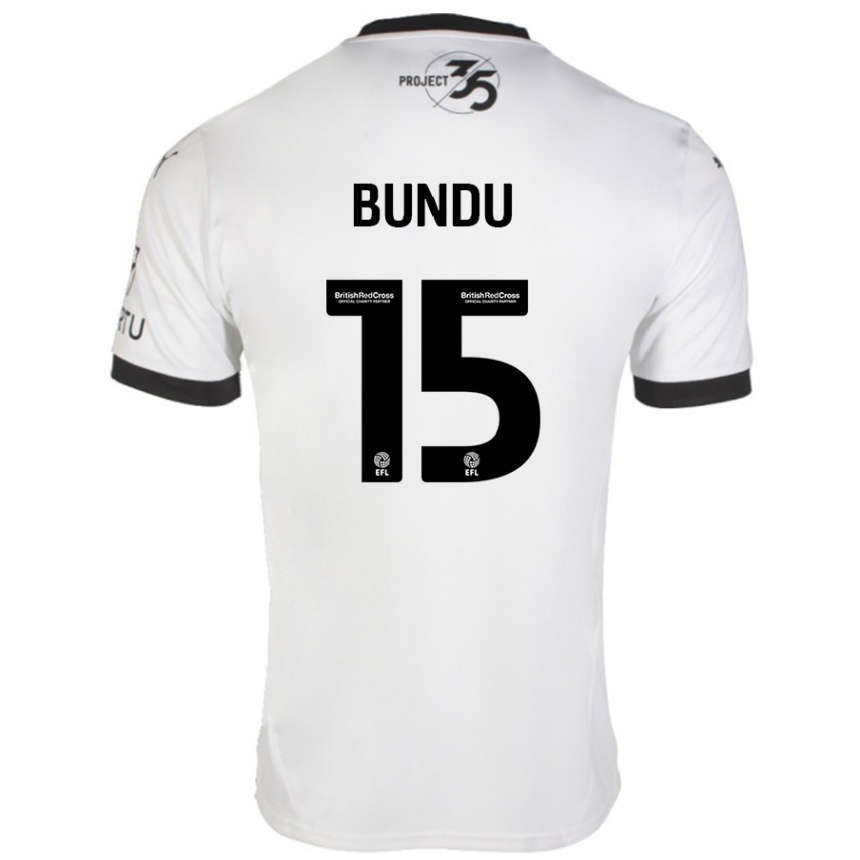 Niño Fútbol Camiseta Mustapha Bundu #15 Blanco Negro 2ª Equipación 2024/25 México