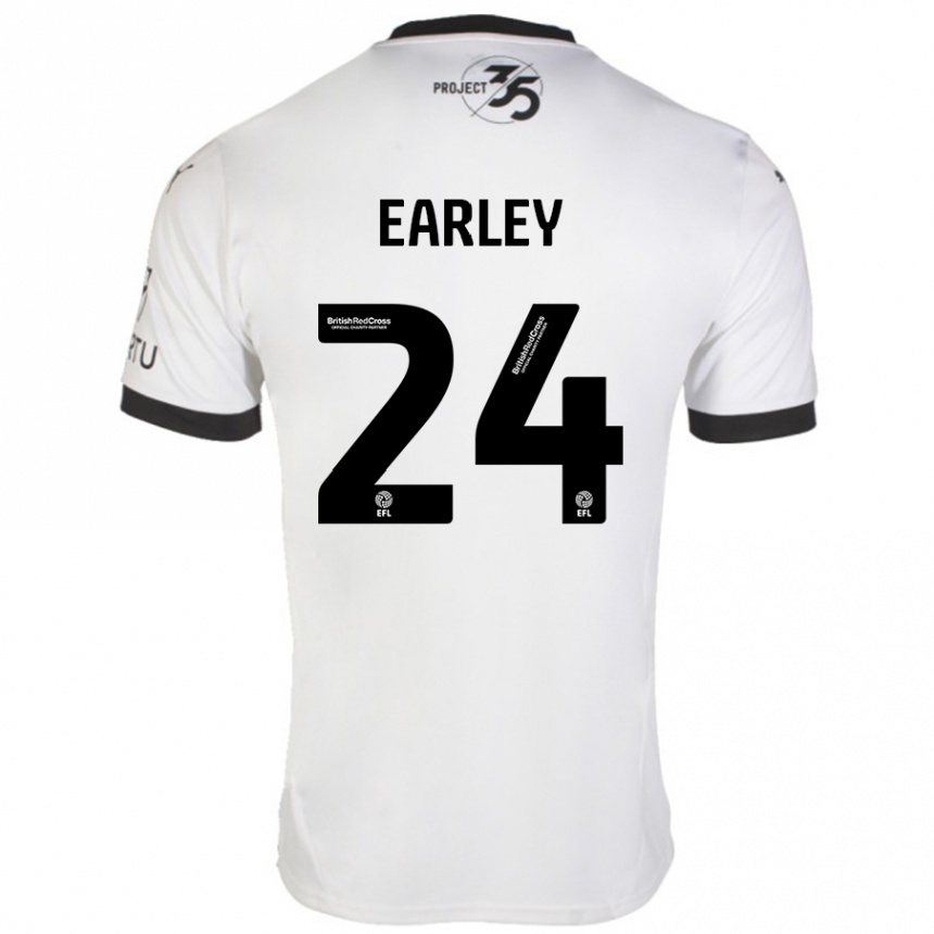 Niño Fútbol Camiseta Saxon Earley #24 Blanco Negro 2ª Equipación 2024/25 México