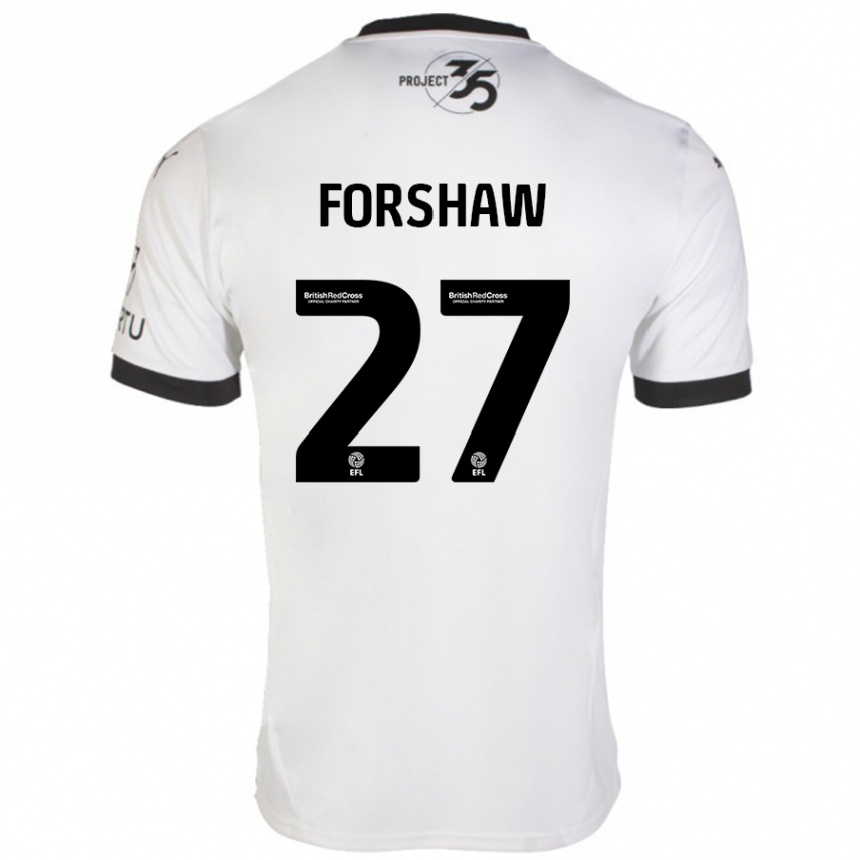 Niño Fútbol Camiseta Adam Forshaw #27 Blanco Negro 2ª Equipación 2024/25 México