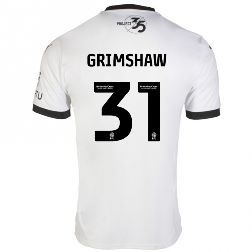 Niño Fútbol Camiseta Daniel Grimshaw #31 Blanco Negro 2ª Equipación 2024/25 México