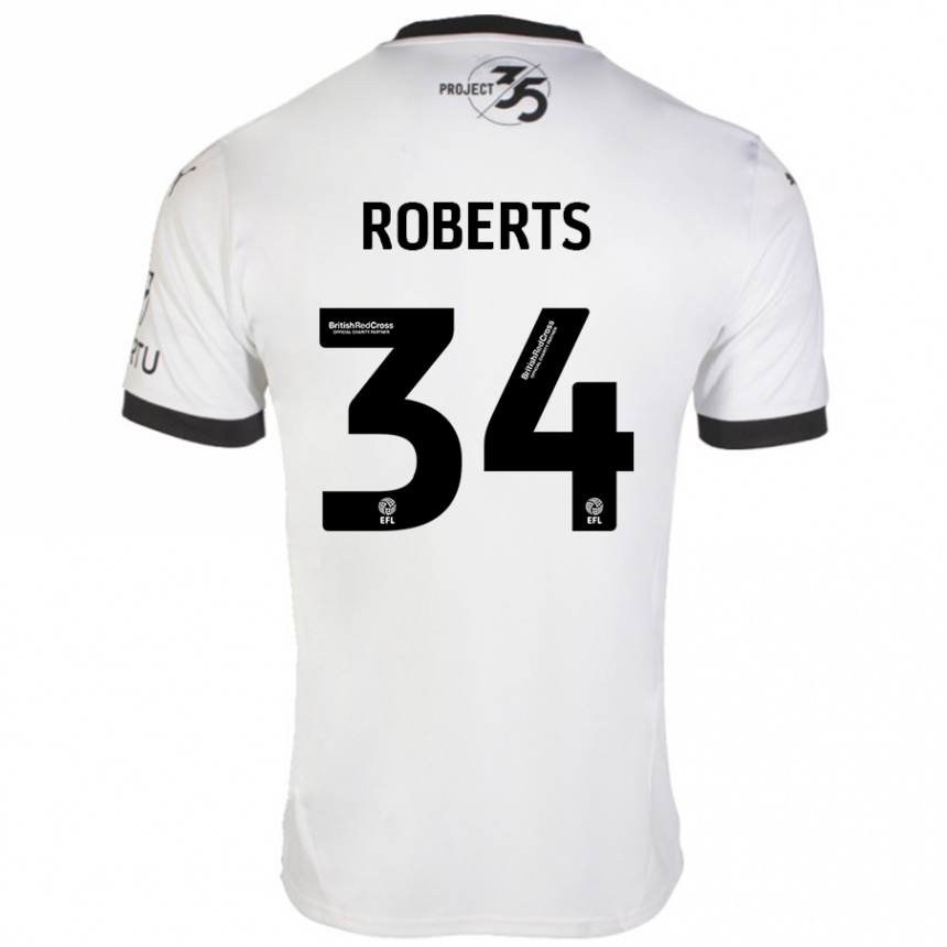 Niño Fútbol Camiseta Caleb Roberts #34 Blanco Negro 2ª Equipación 2024/25 México