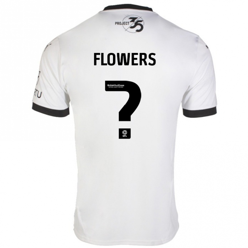 Niño Fútbol Camiseta Lewis Flowers #0 Blanco Negro 2ª Equipación 2024/25 México