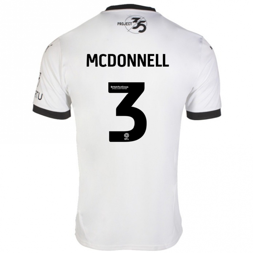 Niño Fútbol Camiseta Rosie Mcdonnell #3 Blanco Negro 2ª Equipación 2024/25 México