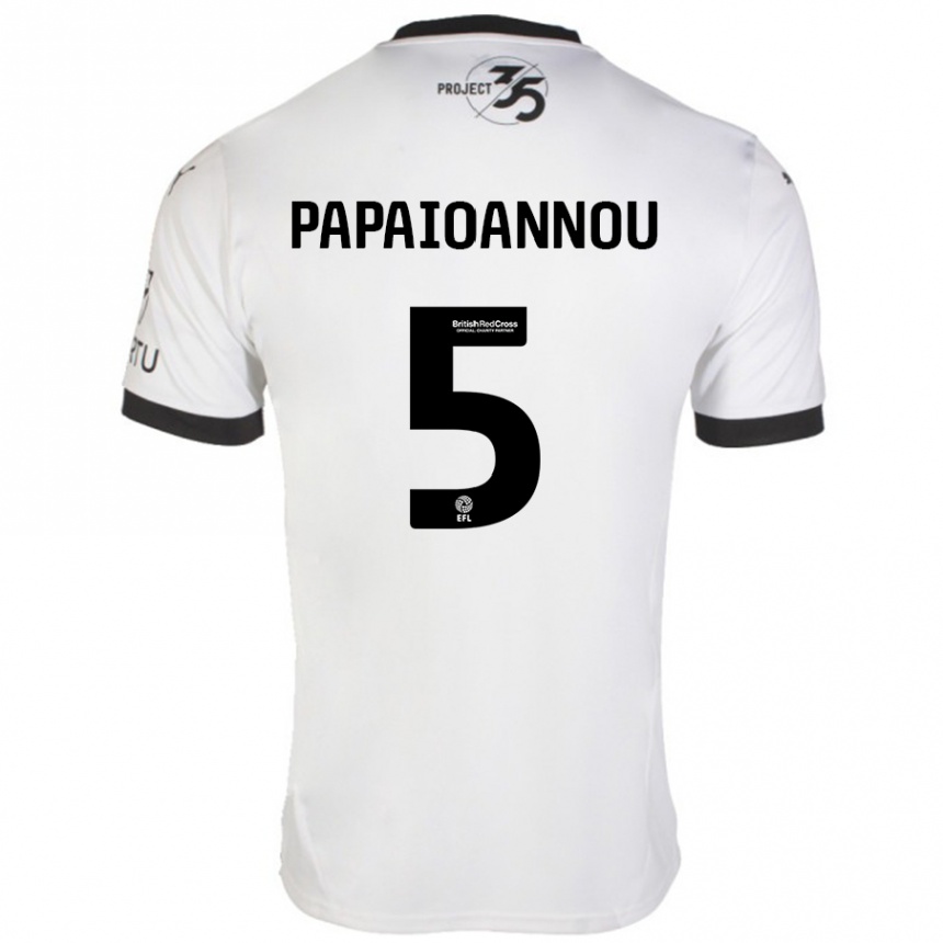 Niño Fútbol Camiseta Panagiota Papaioannou #5 Blanco Negro 2ª Equipación 2024/25 México