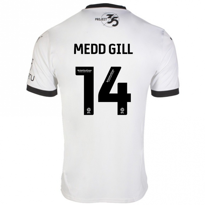 Niño Fútbol Camiseta Tamsin Medd-Gill #14 Blanco Negro 2ª Equipación 2024/25 México