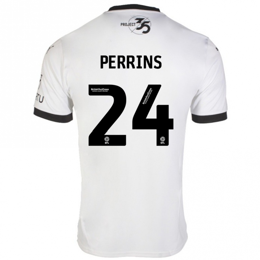 Niño Fútbol Camiseta Grace Perrins #24 Blanco Negro 2ª Equipación 2024/25 México