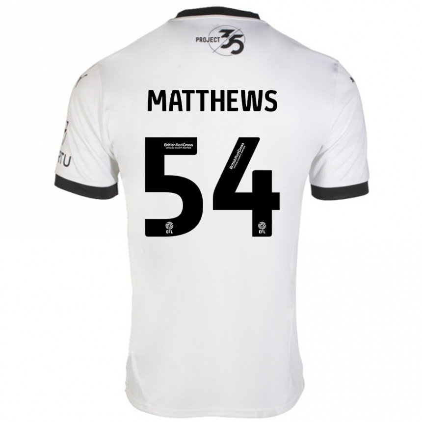 Niño Fútbol Camiseta Jack Matthews #54 Blanco Negro 2ª Equipación 2024/25 México