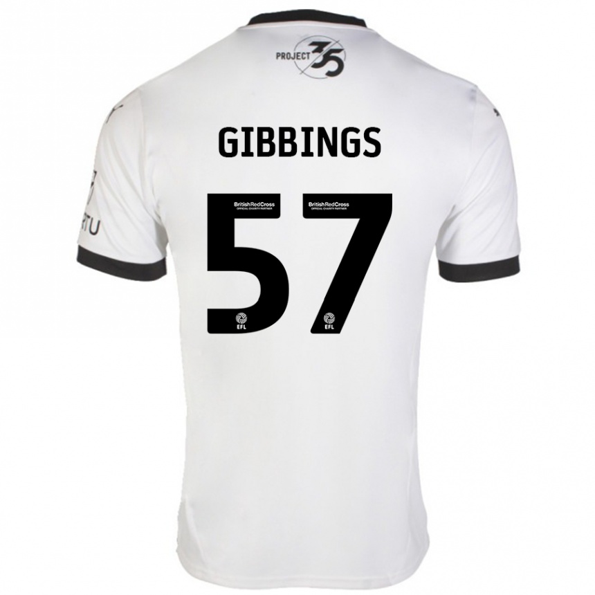 Niño Fútbol Camiseta Cole Gibbings #57 Blanco Negro 2ª Equipación 2024/25 México