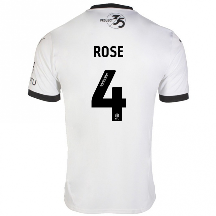 Niño Fútbol Camiseta Jemma Rose #4 Blanco Negro 2ª Equipación 2024/25 México