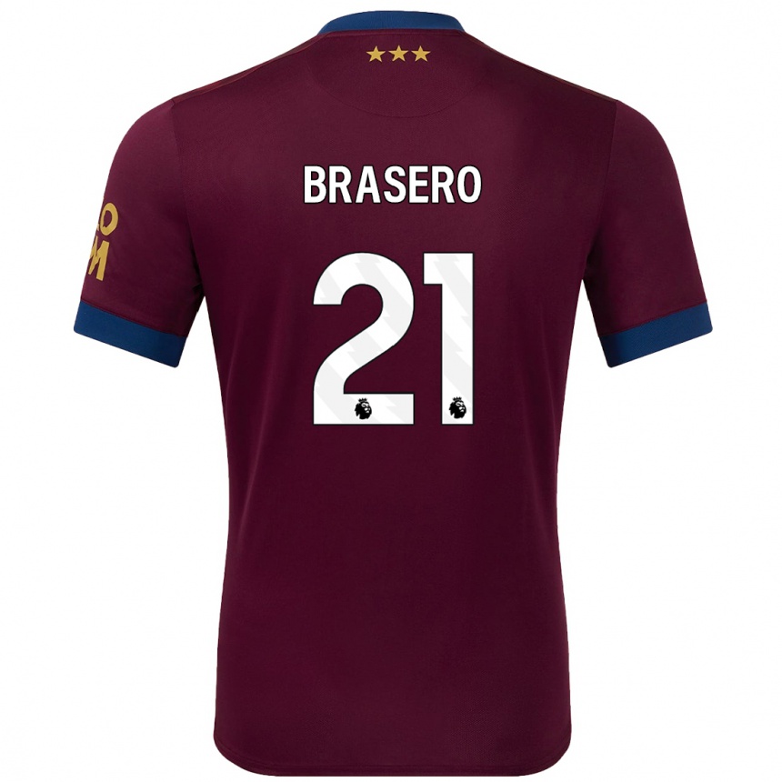 Niño Fútbol Camiseta Sarah Brasero-Carreira #21 Marrón 2ª Equipación 2024/25 México