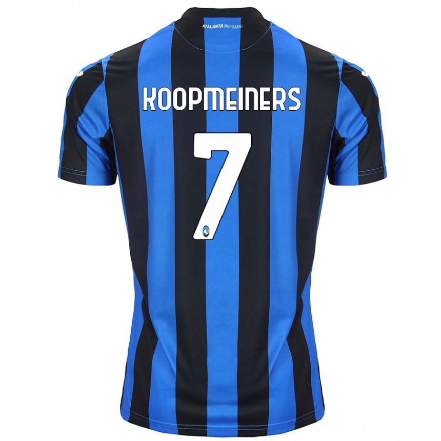 Hombre Fútbol Camiseta Teun Koopmeiners #7 Azul Negro 1ª Equipación 2024/25 México