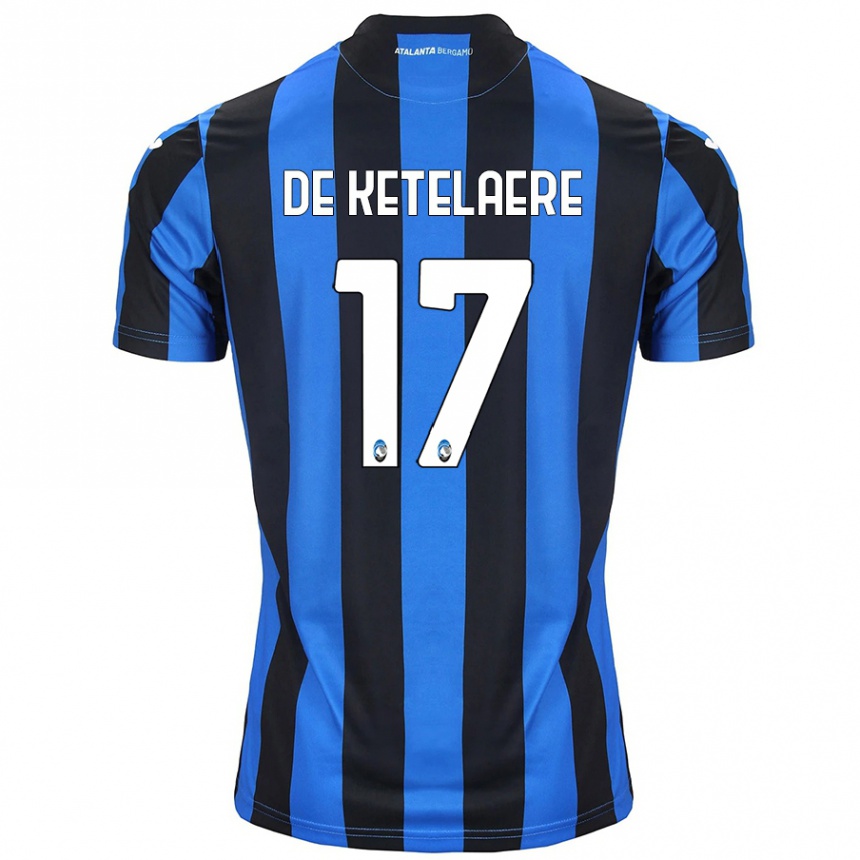 Hombre Fútbol Camiseta Charles De Ketelaere #17 Azul Negro 1ª Equipación 2024/25 México