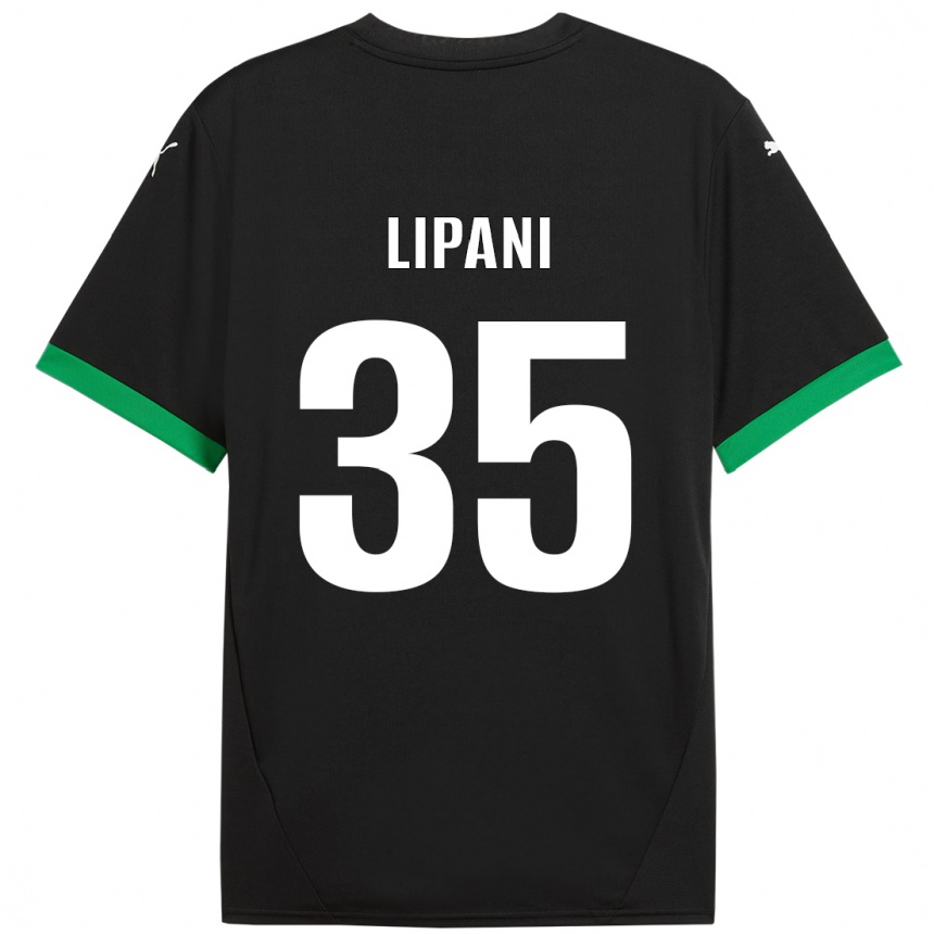 Hombre Fútbol Camiseta Luca Lipani #35 Negro Verde Oscuro 1ª Equipación 2024/25 México