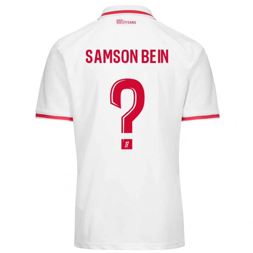 Hombre Fútbol Camiseta Sirak Samson Bein #0 Blanco Rojo 1ª Equipación 2024/25 México