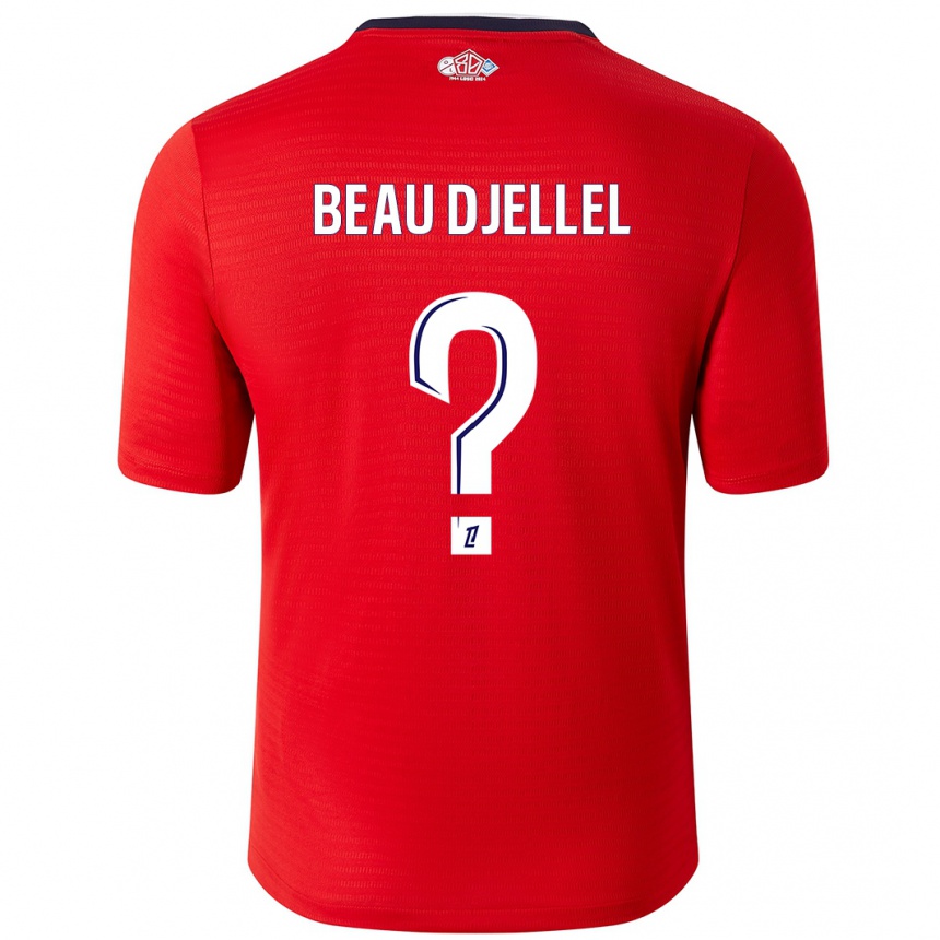 Hombre Fútbol Camiseta Yanis Beau Djellel #0 Rojo Blanco 1ª Equipación 2024/25 México