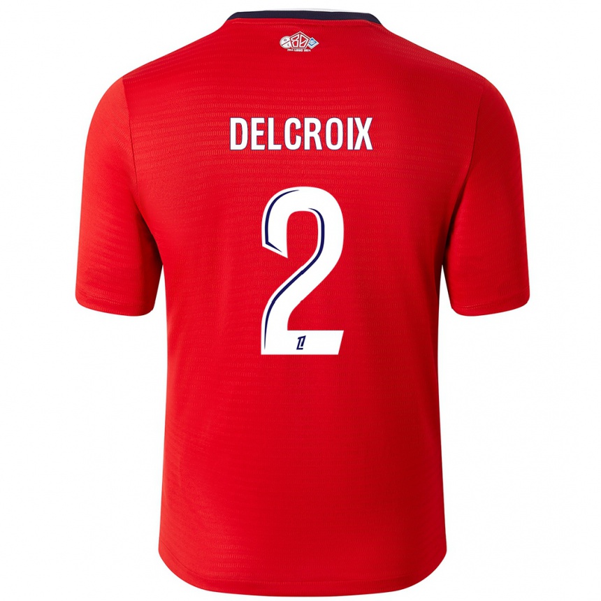 Hombre Fútbol Camiseta Céleste Delcroix #2 Rojo Blanco 1ª Equipación 2024/25 México