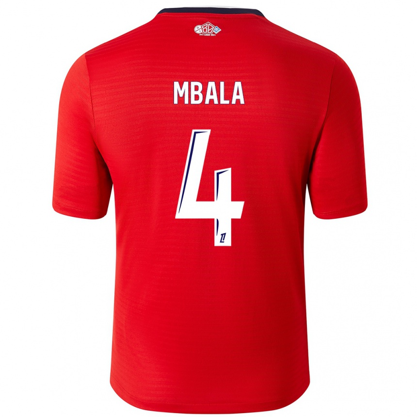 Hombre Fútbol Camiseta Olivia Mbala #4 Rojo Blanco 1ª Equipación 2024/25 México