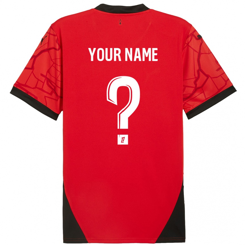 Hombre Fútbol Camiseta Su Nombre #0 Rojo Negro 1ª Equipación 2024/25 México