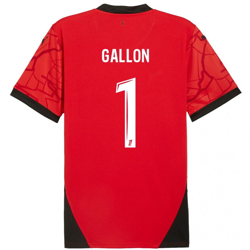 Hombre Fútbol Camiseta Gauthier Gallon #1 Rojo Negro 1ª Equipación 2024/25 México