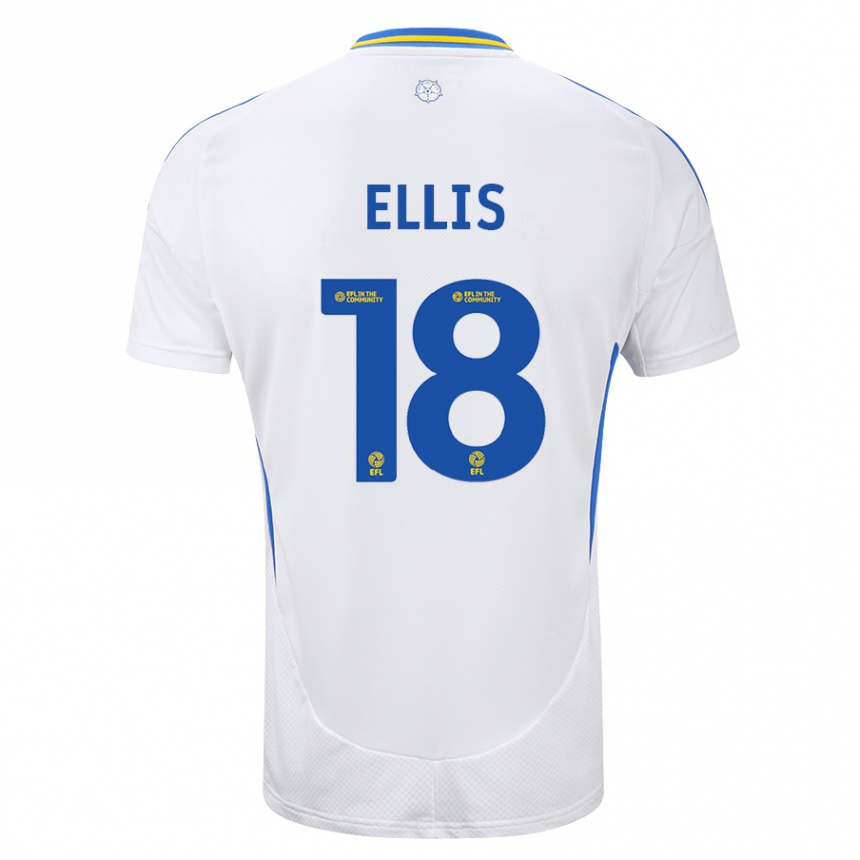 Hombre Fútbol Camiseta Macy Ellis #18 Blanco Azul 1ª Equipación 2024/25 México