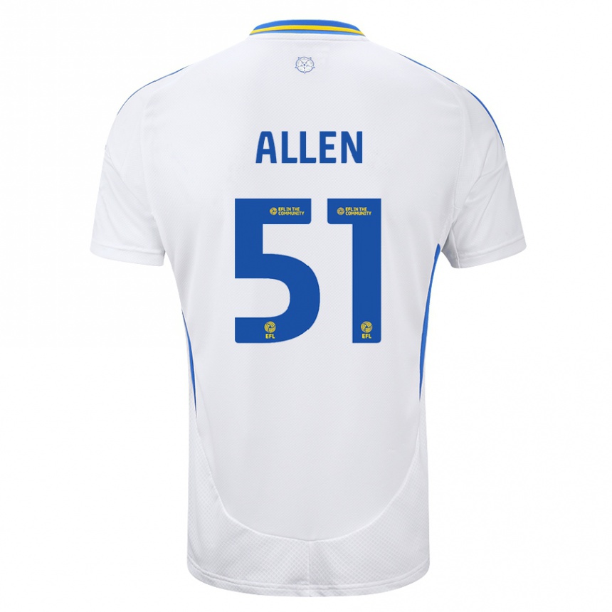 Hombre Fútbol Camiseta Charlie Allen #51 Blanco Azul 1ª Equipación 2024/25 México