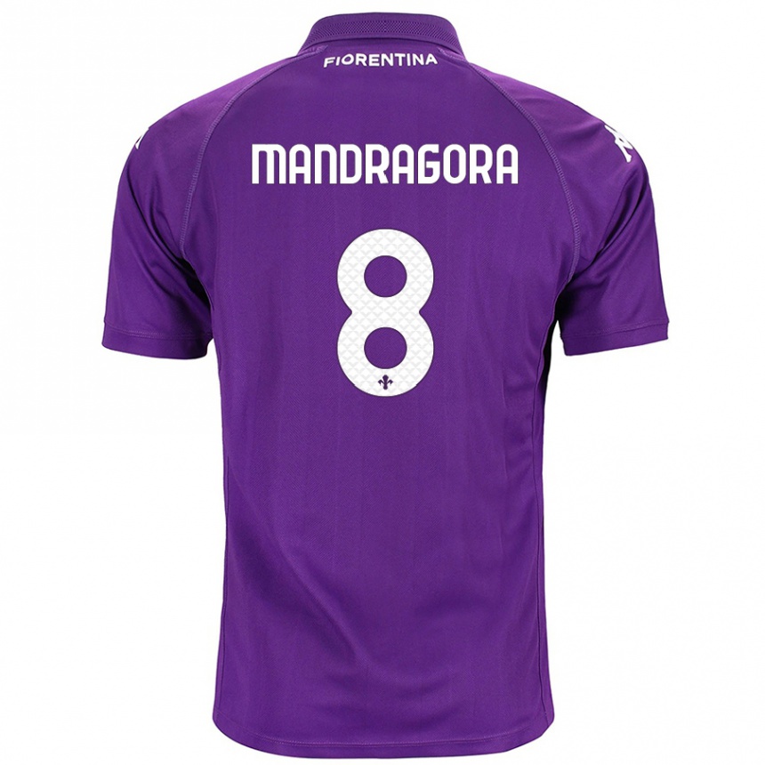 Hombre Fútbol Camiseta Rolando Mandragora #8 Morado 1ª Equipación 2024/25 México