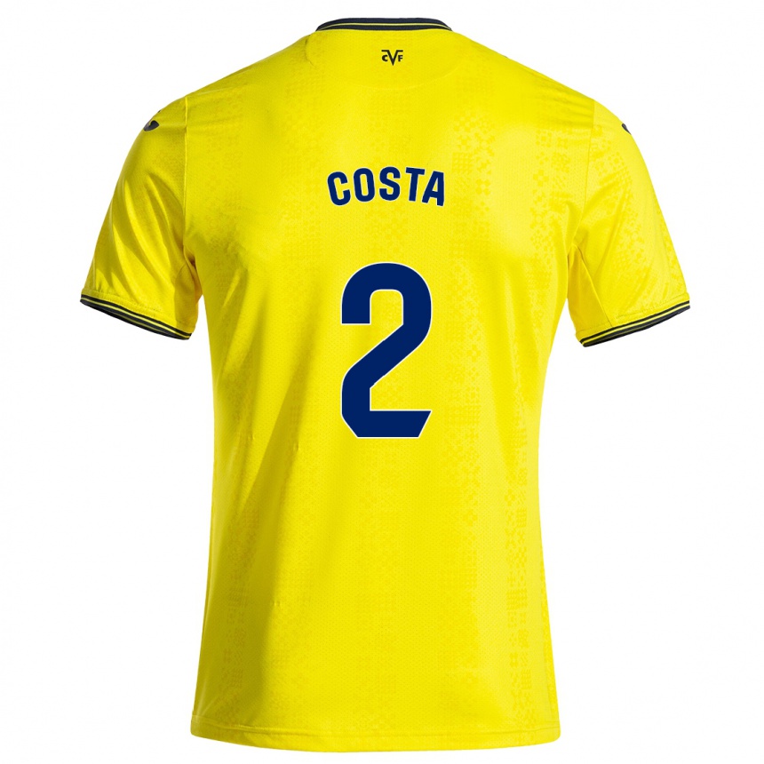 Hombre Fútbol Camiseta Logan Costa #2 Amarillo Negro 1ª Equipación 2024/25 México